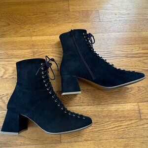 By Far Becca Black Suede Boots Size 36